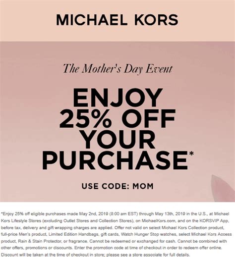 michael kors in store coupon|Michael Kors coupon in store.